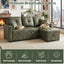 LLappuil Sectional Sofa, 71" Sectional Couch Convertible Sofa Bed, Pull Out Sofa Bed Full Size with Storage Chaise for Living Room, Foil Fabric Green