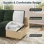 LLappuil 81" Corduroy Sofa, Comfy Loveseat Sofa Couch , Mid-Century Upholstered Couch for Living Room Beige