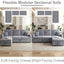 LLappuil Sectioanl Sofa, 84" Sectioanl Couch with Storage Chaise, Small Desktop, Cup Holders, Chaiging Port Convertible Sofa Bed, Corduroy Pull Out Sofa Bed for Living Room Gray