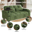 LLappuil 65" Pull Out Sofa Bed, Corduroy Sofa Couch Covertible Sofa Bed, Loveseat Sofa for Living Room Green