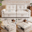 LLappuil 77" Pull Out Sofa Bed Queen Size, Loveseat Sofa Convertible Sleeper Sofa Bed, Flannelette Fabric Sofa Couch for Living Room Beige