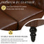 LLappuil Sectional Sofa, 85" Mid-Century Chesterfield Sofa with Storage Ottoman, Faux Leather 3 Seater Sofa for Living Room Brown