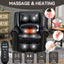 LLappuil Lift Power Recliner Chair, Dual Motor Massage Recliner Chair with Heat, Genuine Leather Nursery Glider Rocker Recliner Chair for Living Room, Bedroom Black