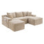 LLappuil Sectional Sofa, 94.5" U Shaped Modular Sectional Couch with Left Chaise, Cloud Courduroy Sofa Couch with Movable Ottoman for Living Room Camel