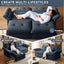 LLappuil Pull Out Sofa Bed Queen Size, Loveseat Sofa Convertible Sofa Bed, Chneille Sofa Couch for Living Room Blue
