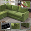 LLappuil Sectional Sofa Couch, Oversized Chenille Sofa with Pull Out Sofa Bed for Living Room Olive