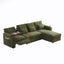 LLappuil 108" Sectional Sofa, Oversized Sectional Couch with Pull Out Sofa Bed, Chenille Sofa Couch Convertible Sofa Bed with Recliner Chair, Small Tabletop, Storage Chaise for Living Room