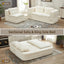 LLappuil Sectional Sofa Bed, Futon Convertible Sofa Bed King Size, Plush Corduroy Loveseat Sofa Couch for Living Room Beige