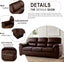 LLappuil 81" Mid-Century Modern Sofa, 3 Seat Sofa Cloud Couch for Living Room, Foil Fabric Dark Brown