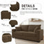 LLappuil 69" Loveseat Sofa, Upholstered Couch with 2 Throw Pillows for Living Room, Linen Brown
