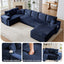 LLappuil 144" Sectional Sofa, Oversized Modular Sectional Couch with Chaise, Magazine Pockets, Removable Armrests, Cloud Boneless Corduroy Sofa Convertible Sofa Bed for Living Room