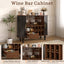 LLappuil 39" Wine Bar Cabinet, Coffee Bar Cabinet with 6 Wine Racks, 3 Glass Holders, 4 Hidden Storage Space