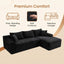 LLappuil 106" Sectional Sofa, Modular Sectional Couch with Left Chaise, Deep Seat Corduroy Cloud Sofa for Living Room