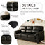 LLappuil 81" Mid-Century Modern Sofa, 3 Seat Sofa Cloud Couch for Living Room, Foil Fabric Black
