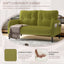 LLappuil Loveseat Sofa, 47" Small Couch, Love Seat Corduroy Sofa Couch for Compact Space Olive
