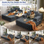 LLappuil 2 Piece Chaise Lounge Chair Indoor, Corduroy Boneless Sofa Bed, Deep Seat Sleeper Couch Reading Chairs, Cloud Sofas Couches for Living Room, No Assembly Required Dark Gray