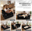 LLappuil 78" Corduroy Sofa Bed, Floor Sofa Convertible Sofa Bed, Loveseat Sofa for Living Room, No Assembly Black