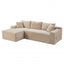 LLappuil 95" Sectional Sofa, Modular Sectional Couch with Right Chaise, Deep Seat Corduroy Cloud Sofa for Living Room