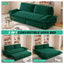 LLappuil 73" Pull Out Sofa Bed Queen Size, Velvet Loveseat Sofa Couch Convertible Sofa Bed for Living Room Green