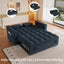 LLappuil Pull Out Sofa Bed Full Size, 65" Loveseat Sofa Convertible Sofa Bed, Chenille Sofa Couch with Small Toptable, Charging Port, Hidden Storage Armrest for Living Room Blue