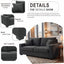 LLappuil 69" Loveseat Sofa, Upholstered Couch with 2 Throw Pillows for Living Room, Linen Dark Gray