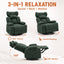 LLappuil Chenille Recliner Chair, 360° Swivel Reclining Chair with Detachable Adjustable Neck Pillow, Manual Nursery Glider Rocker Recliner Chair for Living Room Blue