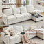 LLappuil Sectional Sofa, 107" Sectional Couch with Pull Out Sofa Bed Queen Size, 4 Seat Velvet Sofa with Memory Foam Mattress for Living Room Beige