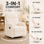 LLappuil Recliner Chair, 360° Swivel Reclining Chair, Manual Nursery Glider Rocker Recliner Chair for Living Room, Corduroy Beige