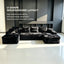 LLappuil 131" Sectional Sofa, U Shaped Sectional Couch with Chaise, Boneless Corduroy Sofa Couch for Living Room Black