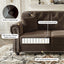 LLappuil Single Sofa Chair for Modular Sectional Sofa, Velvet Reading Accent Chair for Living Room Brown