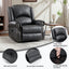 LLappuil Recliner Chair, 360° Swivel Massage Recliner Chair with Heat, Nursery Glider Rocker Manual Recliner Chair with Side Pockets for Living Room, Bedroom Gray