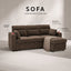 LLappuil Sectional Sofa, 83" Sectional Couch with Storage Chaise, Pull Out Sofa Bed Convertible Sofa Bed with Cup Holder for Living Room, Polyester Brown