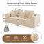 LLappuil 94" Boneless Couch, Corduroy 3 Seat Sofa, Deep Seat Cloud Sofa Couch for Living Room