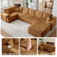 LLappuil 144" Sectional Sofa, Oversized Modular Sectional Couch with Chaise, Magazine Pockets, Removable Armrests, Cloud Boneless Corduroy Sofa Convertible Sofa Bed for Living Room