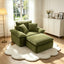 LLappuil 50" Accent Chair with Ottoman, Oversized Living Room Chair, Corduroy Deep Seat Reading Single Sofa Chair, No Need Assemble