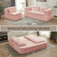 LLappuil Sectional Sofa Bed, Futon Convertible Sofa Bed King Size, Plush Corduroy Loveseat Sofa Couch for Living Room Pink