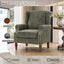 LLappuil Accent Chair, Mid-century Wingback Single Sofa Chair with Nailhead Trim Armrest, Flower Printed Polyester Fabric Reading Chair for Living Room