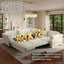 LLappuil Sectional Sofa, Pull Out Sofa Bed King Size, 5 Seat Chenille Sofa Couch Convertible Sleeper Sofa Bed for Living Room Beige