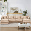 LLappuil Modular Sectional Sofa, Sectional Couch with 2 Movable Ottoman, Chenille 6 Seat Cloud Sofa Couch for Living Room Brown