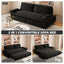 LLappuil 73" Pull Out Sofa Bed Queen Size, Velvet Loveseat Sofa Couch Convertible Sofa Bed for Living Room Black