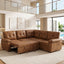 LLappuil 85" x 85" Sectional Sofa, L Shaped Sectional Couch with Pull Out Sofa Bed, Convertible Sofa Bed with Hidden Storage, Foli Fabric 5 Seat Sofa Couch for Living Room