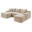 LLappuil Sectional Sofa, 94.5" U Shaped Modular Sectional Couch with Right Chaise, Cloud Courduroy Sofa Couch with Movable Ottoman for Living Room Camel