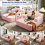 LLappuil 2 Piece Chaise Lounge Chair Indoor, Corduroy Boneless Sofa Bed, Deep Seat Sleeper Couch Reading Chairs, Cloud Sofas Couches for Living Room, No Assembly Required Pink