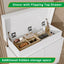 LLappuil TV Stand with Drawers, 6 Drawer Dresser for Bedroom, Chest of Drawers with LED Light White