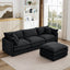 LLappuil Modular Sectional Sofa, Sectional Couch with Movable Ottoman, Chenille 4 Seat Cloud Sofa Couch for Living Room Black