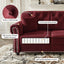 LLappuil Modular Sectional Sofa, Loveseat Sofa with Ottoman, Velvet Chesterfield Sofa for Living Room Red