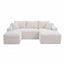 LLappuil Sectional Sofa, 106" U Shaped Modular Sectional Couch with Left Chaise, Cloud Courduroy Sofa Couch with Movable Ottoman for Living Room White