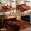 LLappuil 95" Pull Out Sofa Bed Queen Size, Oversized Corduroy Loveseat Sofa Couch Convertible Sofa Bed for Living Room Orange