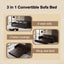 LLappuil King Size Pull Out Sofa Bed, Oversized Loveseat Sofa Convertible Sleeper Sofa Bed, Faux Leather Sofa Couch for Living Room Apartment Dark Brown