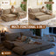 LLappuil 73" Pull Out Sofa Bed Queen Size, Corduroy Loveseat Sofa Couch Convertible Sofa Bed for Living Room Camel